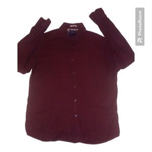 Denim and Flower Button Down Shirt